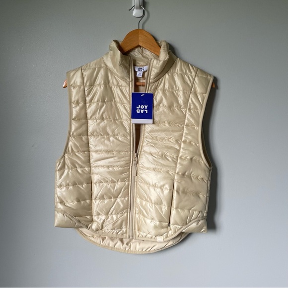 JoyLab Quilted Ivory Cropped Vest Size XS - Picture 1 of 7